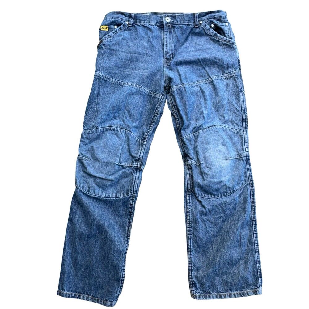 BILT Iron Workers Motorcycle Jeans Kevlar Reinforced Dark Wash Mens 40 Regular